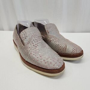 Free People Size 39 US 8.5 Snake Eyes Silver Metallic and Velvet Loafers P
